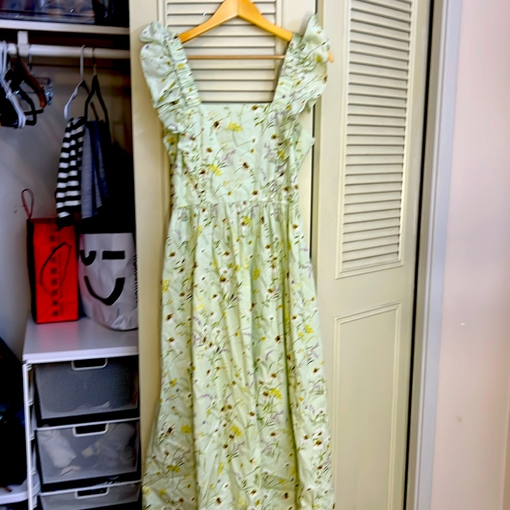 Women’s Floral Spring Maxi Dress With Tie-back